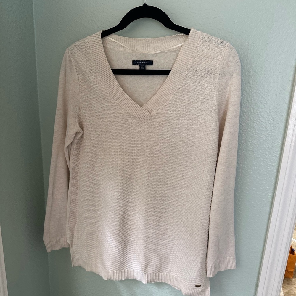 Tommy Hilfiger Cream Knit Sweater